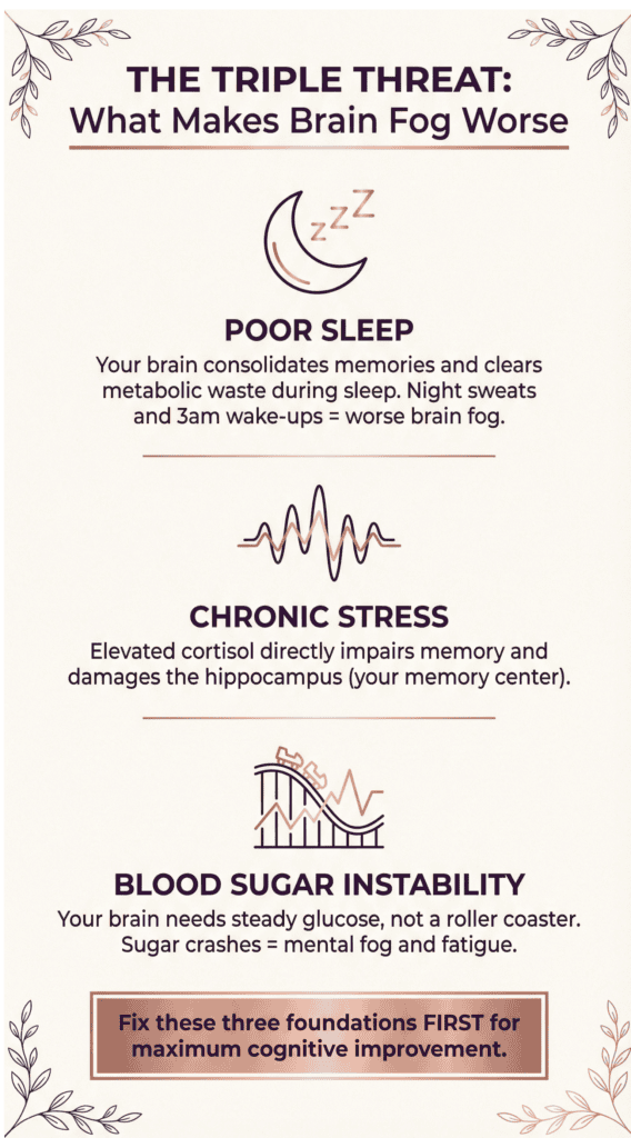 infographic of brain fog contributing factors